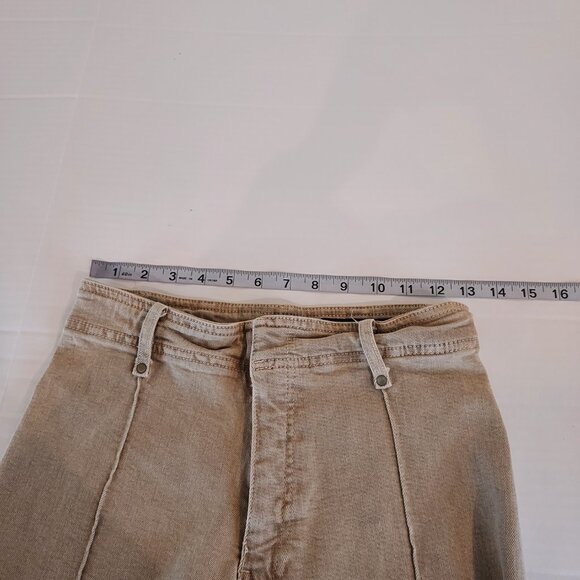 Zara ZW Collection High Waist Wide Leg Tan Jeans Size 6 - Picture 9 of 13
